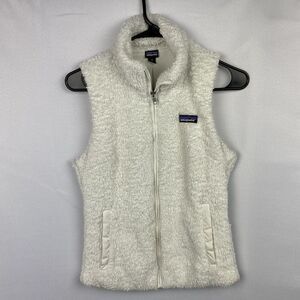 Patagonia Womens XS White Los Gatos High Pile Fleece Vest Full Zip Front Pockets
